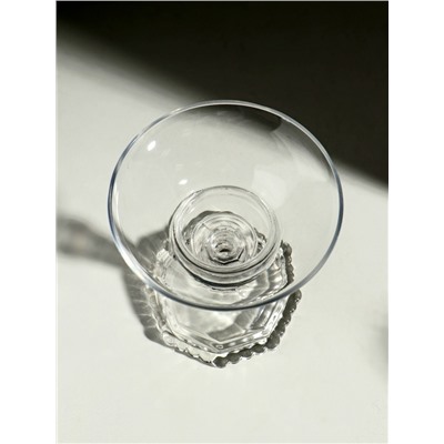 Стеклянный подсвечник на 1 свечу «Чаша», бокал на ножке, прозрачный, 12×11.4×11.4 см