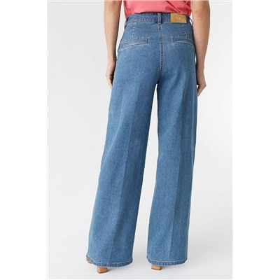 Прямые джинсы трубы со стрелками из эластичного денима VILATTE, 1230657