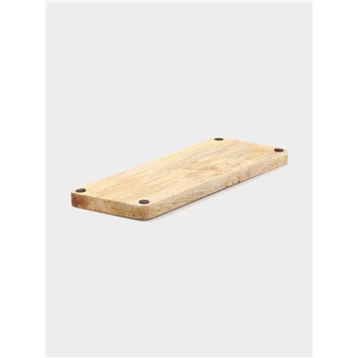 Блюдо прямоугольное «Желтые и синие цветы», 41×15 см, дерево манго