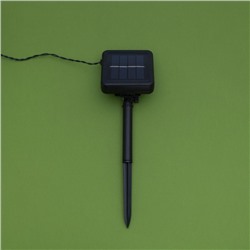 Гирлянда «Нить», 4.5 м, уличная, с насадками «Шарик», IP44, 30 LED, 2 режима, солнечная батарея, тёмная нить, свечение белое