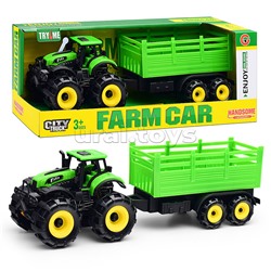Трактор "Веселая ферма" с прицепом, в коробк