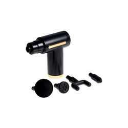 Массажёр для тела LEM-02, вибрационный, 4 насадки, 6 режимов, 1800-3200 об/мин, чёрный