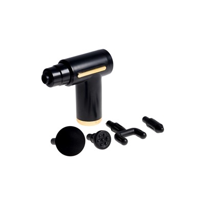 Массажёр для тела LEM-02, вибрационный, 4 насадки, 6 режимов, 1800-3200 об/мин, чёрный