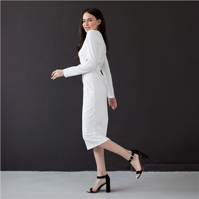 Платье с разрезом миди женское MIST, размер 42, белое