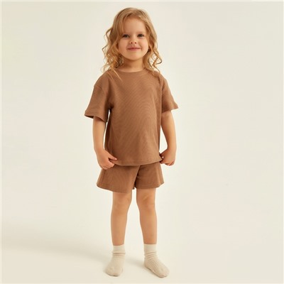 Пижама детская SL HOME, размер 36 (134-140 см), цвет кофейный