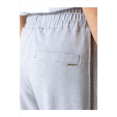 Брюки с лампасами и разрезами из эластичного футера двухнитки без начеса VILATTE, 1229910