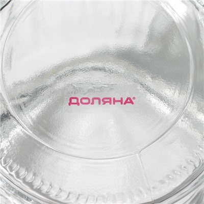 Банка стеклянная для хранения сыпучих продуктов Доляна «Клубника», 250 мл, 8×13 см, с керамической крышкой