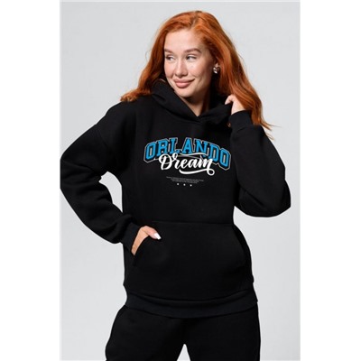8518 Толстовка женская оверсайз (Черный_орландо)