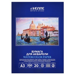 Папка для акварели A3 20 листов "Artistic studio" папка мелованный картон 210 г/м², пластиковый пакет