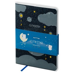 Записная книжка А5 80 листов в линию, ЛАЙТ, кожзам, MESHU "Cutestar", съемная пластиковая обложка с дизайном, пантон, белила, блок офсет