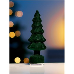 Фигура светодиодная «Ёлочка бархатная зеленая», 1 LED, 15×6 см, от батареек 3xAG13, свечение тёплое белое
