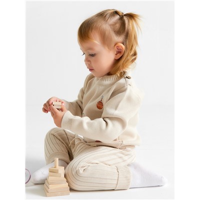 Костюм вязаный детский «Крошка Я. Новогодние игрушки», рост 86-92 см, бежевый