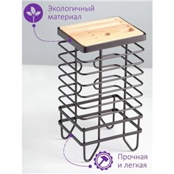 Подставка для ножей Доляна «Лофт», 13×10.5×23 см, коричневая