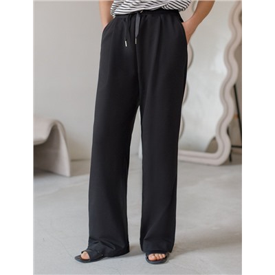 Свободные брюки из тонкого премиального футера с эластаном