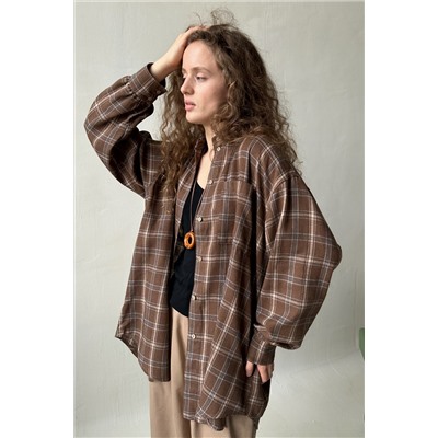 Рубашка женская  HUG077/13/Коричневый, бежевый