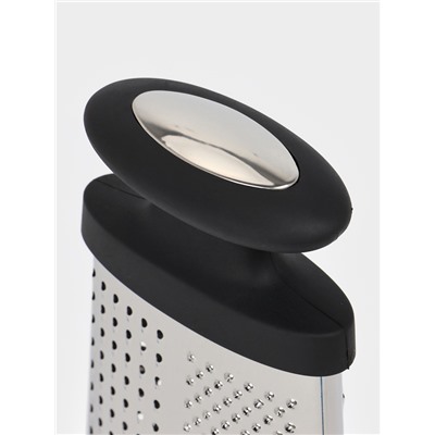 Тёрка овальная Доляна «Профи», 24×12×6 см, прорезиненная, цвет ручки чёрный