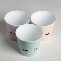 Набор кашпо для цветов 3 в 1 «Милые глазки», 0.8 л, 11×12 см