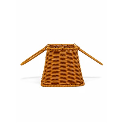 Корзина плетёная для хранения, 25×18×15 см, ручка h=14 см, коричневая