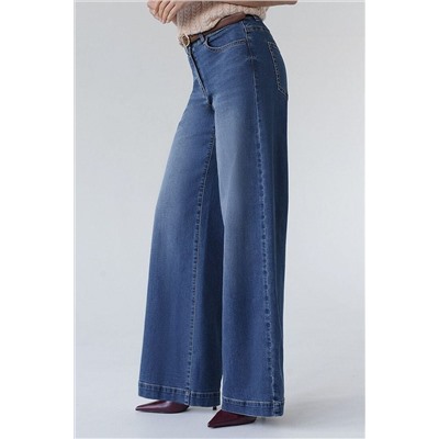 Джинсы трубы прямые с декоративной стиркой из эластичного денима VILATTE, 1230653