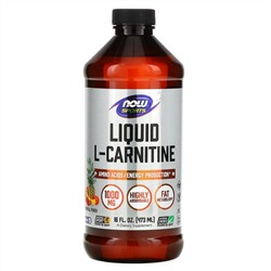 Now Foods, Sports, жидкий L-карнитин, со вкусом тропических фруктов, 1000 мг, 473 мл (16 жидк. унций)