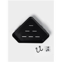 Полка для ванной Stölz, угловая с крючками, чёрная