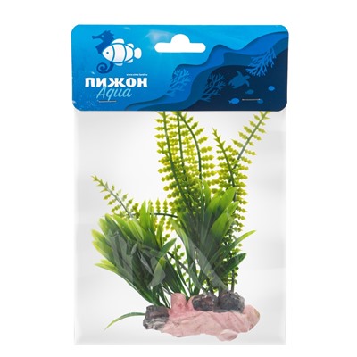 Растение искусственное аквариумное, на подставке под камень, 17×14×16 см