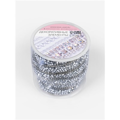 Стразы и бусины термоклеевые, 10 мм, 4.5±0.5 м, цвет серебряный