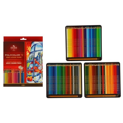 Карандаши цветные 72 цвета Koh-I-Noor POLYCOLOR 3837, картонная упаковка, европодвес