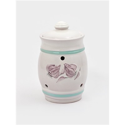 Банка для хранения лука Кунгурская керамика «Глазурь», 2 л, с отверстиями для вентиляции, белая