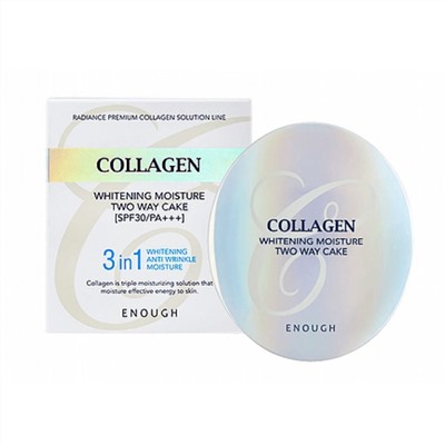 Enough Пудра для светлой кожи со сменным блоком / Collagen Whitening Moisture Two Way Cake №13 SPF30 PA+++, 13 мл x 2