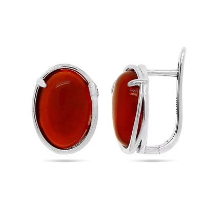 Серьги из серебра сердолик, МЦВА175