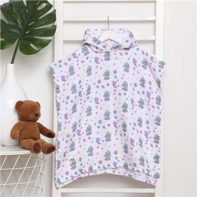 Полотенце - пончо детское муслиновое LoveLife «Единорог», хлопок 100%