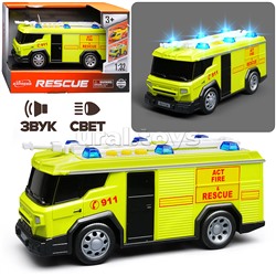 Машина "Пожарная" 1:32 (свет, звук) в коробке