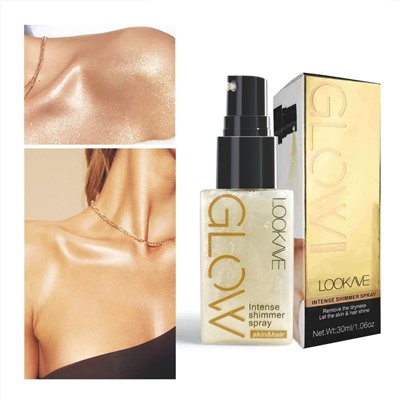 Мерцающий спрей с шиммером для сияния кожи LOOKAVE, 30 мл.