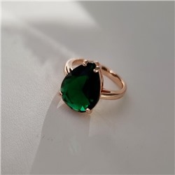 Кольцо 20 р ювелирная бижутерия Дубайское золото: покрытие позолота, вставка: фианит, цвет: зеленый, арт.414.137-20