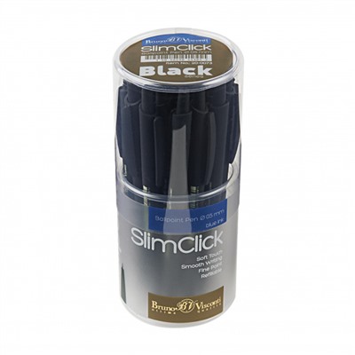 Ручка автоматическая шариковая 0.5мм "SlimClick.BLACK" синяя 20-0073 Bruno Visconti