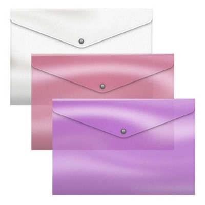 Папка с кнопкой  А4 180мкм 54899 Glossy Candy полупрозрачная, ассорти ErichKrause