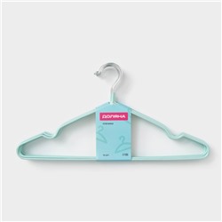 Плечики - вешалки для одежды антискользящие Доляна, 40×19 см, 10 шт., зелёные