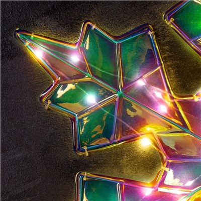 Светодиодная фигура «Снежинка» 80×80 см, пластик, 220 В, 8 режимов, свечение тёплое белое