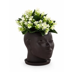 Декоративный горшок «Голова» коричневый, 1.3 л, 16×14×15 см