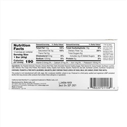 California Gold Nutrition, Foods, батончики с черным шоколадом, орехами и морской солью, 12 шт., 40 г (1,4 унции) каждый