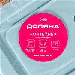 Контейнер Доляна Cook and Freeze, 380 мл, 15×11×5.5 см, с крышкой, жаропрочное стекло, МИКС