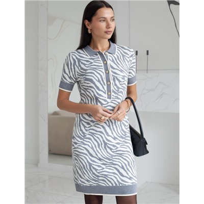 Платье жаккардовой вязки с кашемиром