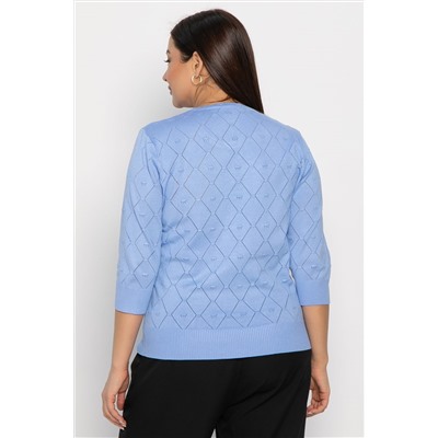 Блуза Нежный узор (голубая) Б14937-18М