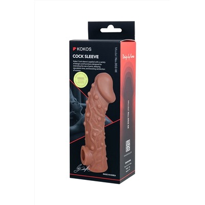 Телесная насадка на фаллос с отверстием для мошонки Cock Sleeve 002 Size M - 15,6 см.