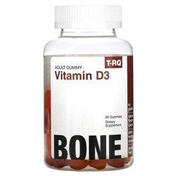T-RQ, Adult Gummy, Vitamin D3, Bone, Peach, Mango, Strawberry ,  60 Gummies