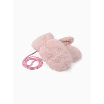 Варежки подростковые MINAKU, пушистые, 20 см, розовые