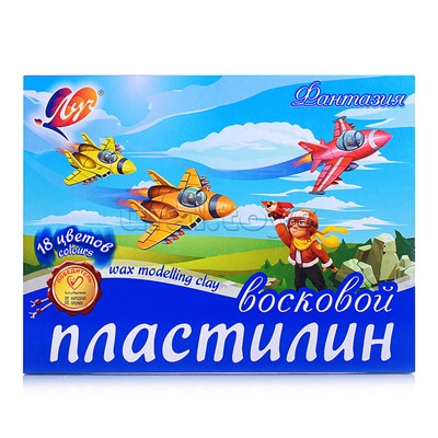 Пластилин мягкий (восковой)  18 цв."Фантазия" картон