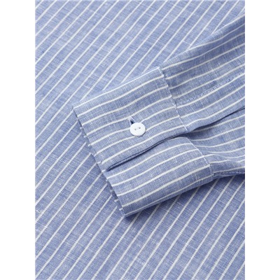 Рубашка мужская MINAKU в полоску, размер 48, белая/голубая