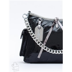 Сумка женская кожаная 2096Y black silver Polina&Eiterou  в Новосибирске